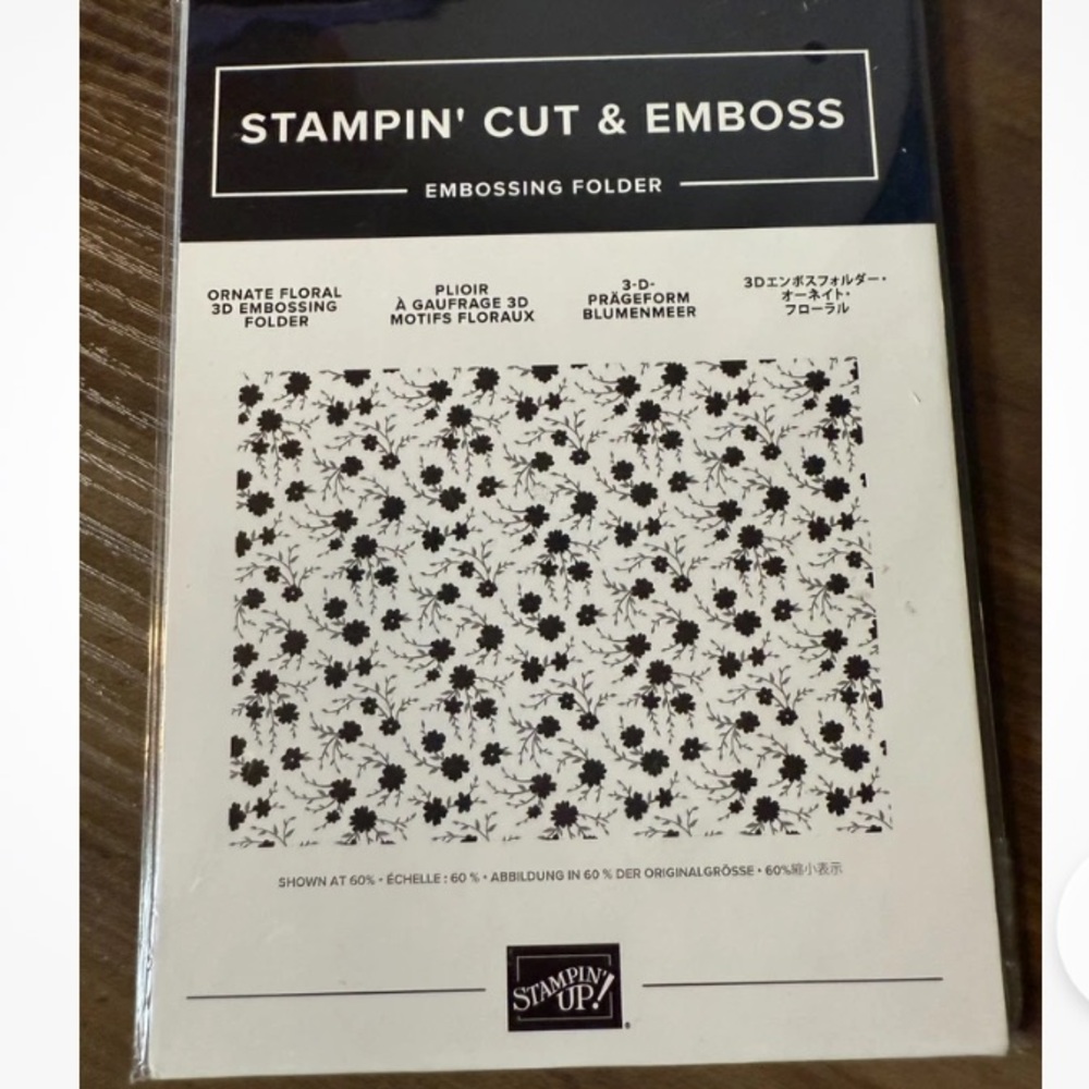 Stampin' Up! 3D Embossing Folder with Black Floral Design